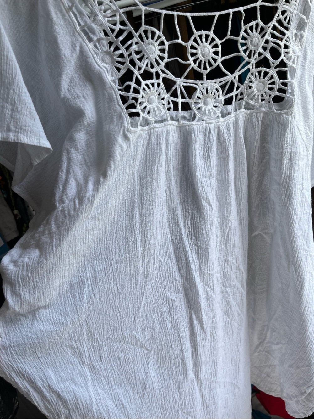 CZ Cover Ups Swimwear Cover Up Popover White Cotton Large Gauze Beach Tunic Top